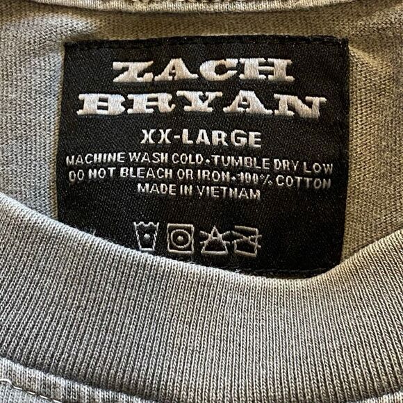 Zach Bryan Distressed Shirt Mens XX Large Gray BURN BURN BURN Tour Spell Out Log - Picture 3 of 6
